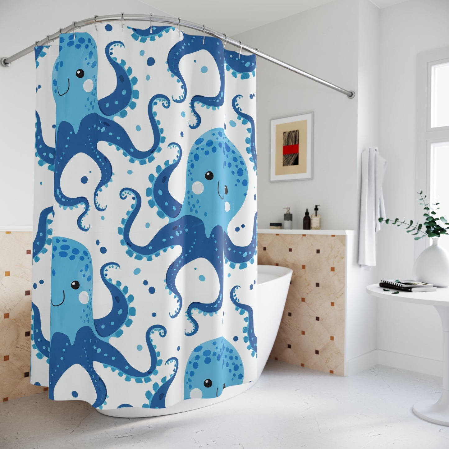 Happy Kraken Shower Curtain