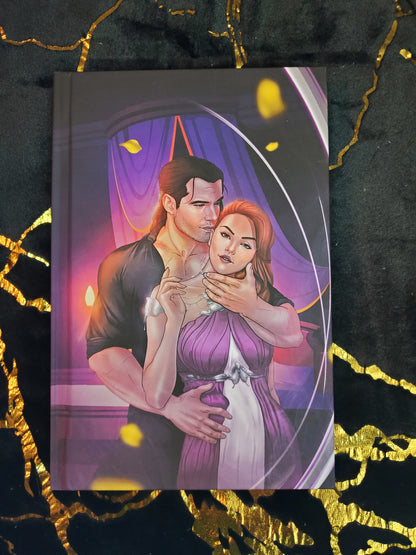 Photo of inner case cover of Make Her by Cassie Alexander. Shows an illustration of Rhaim and Lisane.